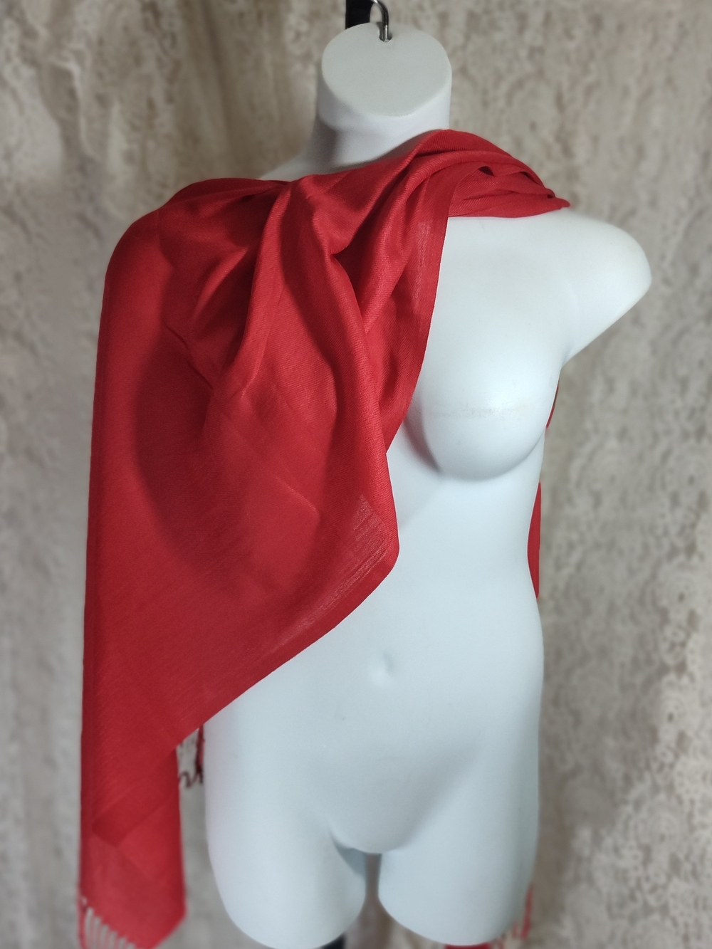Red Lightweight Oversized Scarf - Shawl Versatile Fashion Accessory